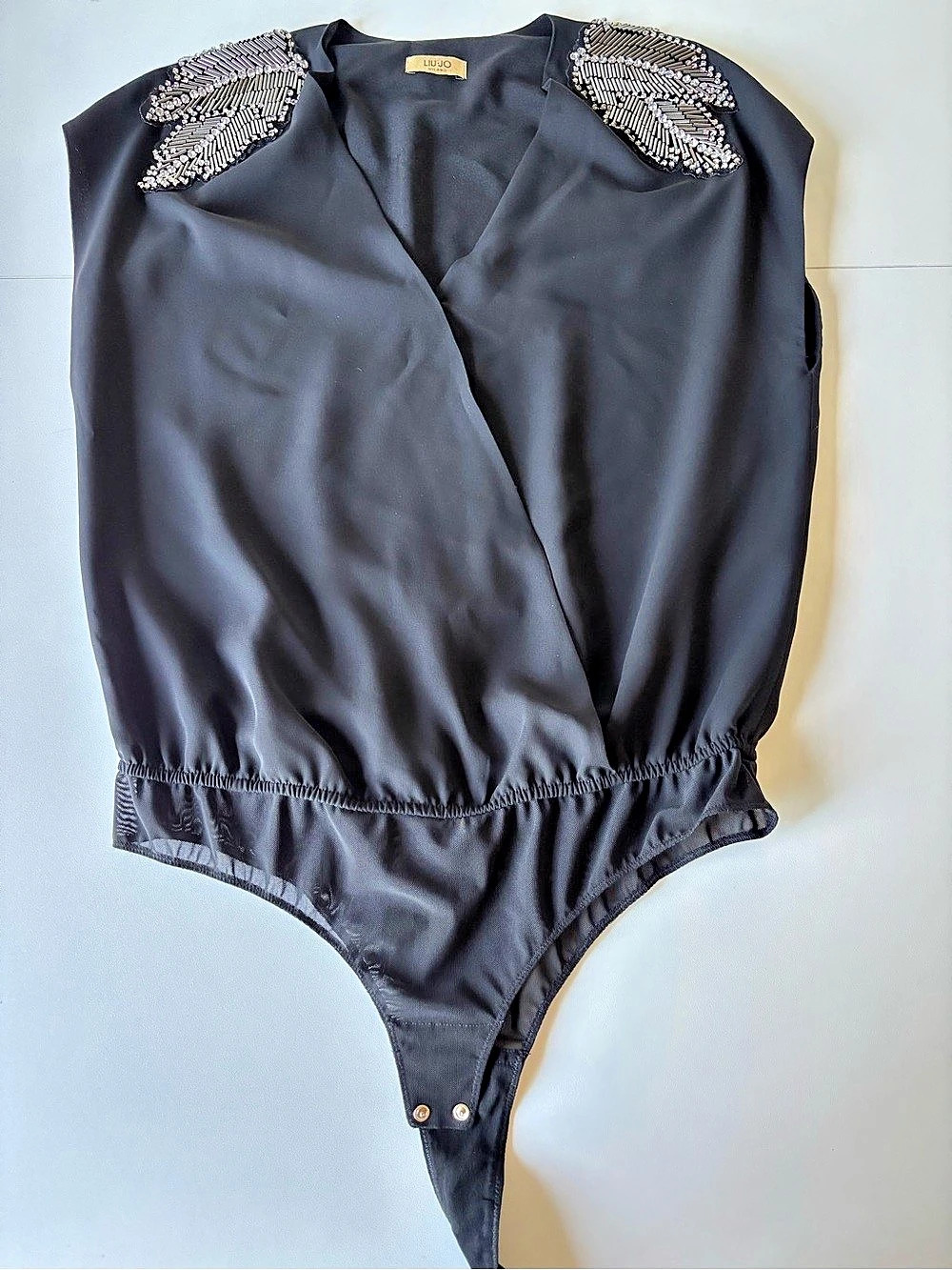 Liu Jo Embellished Black Bodysuit Like New